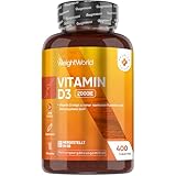 Vitamin D3 2000 I.E. - 400 vegane Tabletten - 1 + Jahr Vorrat - 1 Tablette alle...