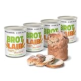 ration1 Roggen-Mischbrot 4 x 350g, Dosenbrot 10 Jahre haltbar, abgepacktes...