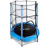 HyperMotion Kinder-Bodentrampolin 140cm - Indoor/Outdoor Gartentrampolin mit...