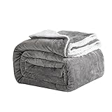Good Nite Kuscheldecke 150x200cm Grau Fleecedecke Wohndecke Decke Sherpa...