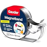 GAUDER Magnetband im Spender - Selbstklebender Magnetstreifen im Abroller für...
