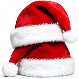 PARPAT Weihnachtsmütze 2er-Set, Plüsch Nikolausmütze aus Doppeltem Samt,...