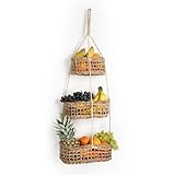 FRUIT HUB® Obstkorb hängend zur Wandmontage – 100% natürliches Seegras –...