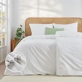 Duvetnova Bettwäsche 135x200 Baumwolle 4-teilig Weiß Superweiche 100%...