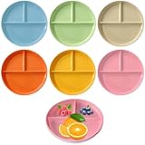 LXBCTOP 6 Stück Teller Mit Unterteilung, Kinder Teller Set Mit Unterteilung 3...