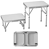 Qimu 60 cm klappbarer Campingtisch mit 2 verstellbaren Höhen, leichter...