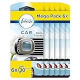 Febreze Auto Lufterfrischer Clip, 12 ml (6 × 2 ml), Reine Frische, Auto Duft...