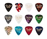 Fender 351 Zelluloid Plektren, Hochwertiges Gitarrenplektren Set in klassischer...