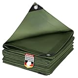 etm Abdeckplane 240g/m² wasserdicht 2 x 3 m Grün Allzweckplane für Schutz vor...