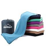 gipfelsport Mikrofaser Fleece Decke mit Schlafsackfunktion I Größe 185 x...