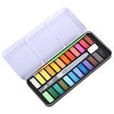 CRESZZLE Aquarellfarben Set, 24 Farben mit Pinsel, Wassertankpinsel, Ideal für...