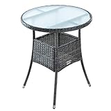 ESTEXO Polyrattan Beistelltisch Gartentisch Rattan Tisch Balkontisch...