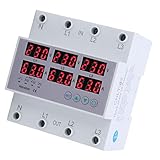 AC390-500V Stromzähler 3 Phasen DIN Schienen Voltmeter Amperemeter Hutschiene,...