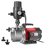 WALTER Hauswasserautomat 1100 W, Wasserpumpe, Trockenlaufschutz, Hauswasserwerk...