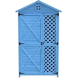 Werkzeugschuppen Gartenhaus aus Holz 90x56x175cm, Outdoor Holz Gartenmöbel...