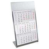 Tischkalender zum Aufstellen aus Edelstahl I für 2 Jahre 2025/2026 I...