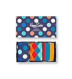 Happy Socks 3-Pack Classic Multi-color Socks Gift Set, farbenfrohe und...