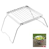 Campinggrillrost, Tragbarer Lagerfeuergrill Outdoor Grillgitter, Brenner...