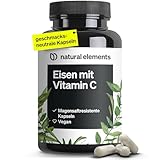 Eisen 20mg (aus Eisenbisglycinat) pro Kapsel – mit 42mg natürlichem Vitamin C...