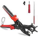 Newaner 2-4.5MM lochgrößen lochzange für leder mit 6 fach locher, gürtel...