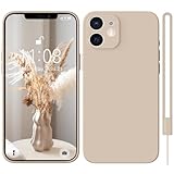 HGH iPhone 12 Mini Hülle Silikon mit 1 Lanyard, Handyhülle iPhone 12 Mini Case Ultra Dünne Rundumschutz mit Weichem Microfiber-Innenfutter Kratzfest Schutzhülle für iPhone 12 Mini 5.4', Khaki