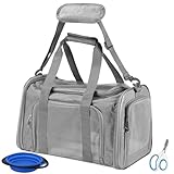 Vuxava Transportbox für Katze und Hund, Faltbare Transporttasche, atmungsaktive...