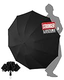 Chakipee Regenschirm Groß Sturmfest für Regen Kompakter Reise Schwarz -...