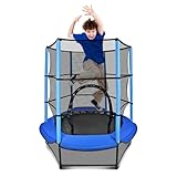 Kinder Trampolin Ø 140cm Indoor Kindertrampolin mit Sicherheitsnetz &...