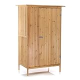 Wiltec Gartenhaus mit 1 Tür in Naturfarbe Holz 92 x 57 x 154cm Gerätehaus für...