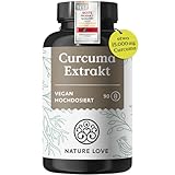 NATURE LOVE® Curcuma Extrakt 15000mg - 90 Kurkuma Kapseln - hochdosiert 95%...