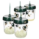 com-four® 4X Wespen Lebendfalle - Natürliche Wespenfalle für draußen -...