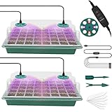 MQFORU Zimmergewächshaus Anzuchtkasten mit Pflanzenlampe, 2 Stück 80 Zellen...