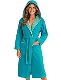 Morgenstern Bademantel Damen mit Kapuze 100% Baumwolle Frottee OEKO-TEX®...