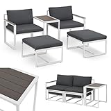 Juskys Gartenmöbel Sofa Set 5-teilig Bari mit Tisch & Polster - Metall...