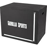 GORILLA SPORTS® Plyo Box - mit 3 Sprunghöhen, 76x51x60,5cm, bis 500 kg...