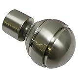 Gardinia 10011162 Endknopf/Endstück Kugel für Gardinenstangen, Serie Chicago,...