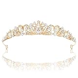 Tiara Gold Kristallkrone Strass Kristall Krone Prinzessin Elegante Krone Tiara...