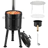 DEERFAMY Gulaschkessel Gulaschkanone Emaille Eintopfofen Kugelgrill...