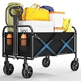 Bollerwagen faltbar XL, Strandwagen Tragkraft bis 172KG, Klappbarer Handwagen...