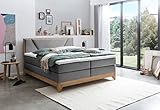 Belanoti Riviera Boxspringbett 180x200 Eiche 7-Zonen Taschenfederkern Matratze...