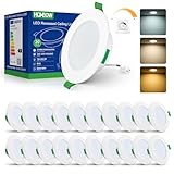 HOMEOW 20er Set LED Einbaustrahler 230V Dimmbar 7W, LED Spots 75–90mm...