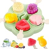 PITMT Eisformen Eis am Stiel Silikon, 5 Zellen Eis am Stiel Formen BPA Frei für...