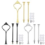 Etageren Stangen Set, 3 Stück 3-lagige Tortenständer, Gold Silber Schwarz,...