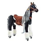 Ponnie Reitpferd mit Rollen Domino M (5-12 Jahre), Spielpferd zum Reiten mit...