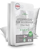 Welldora ǀ 2er-Set Milbenbezug Kissen 80x80 ǀ Allergiker Kissenbezug...