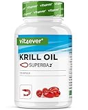 vit4ever Krill Öl - 120 Kapseln - Markenrohstoff: Superba Antarktis Krillöl -...