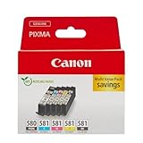 Canon Tinten-Multipack - PGI-580/CLI-581 Original Drucker Tintenpatronen...