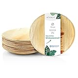 Wiseware Palmblatt Teller - Einwegteller rund - biologisch abbaubares...