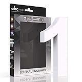 abcMIX LED Hausnummer, personalisierbare beleuchtete Hausnummer,...