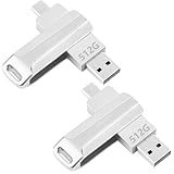 2 Stück USB Stick 512GB USB Stick Handy 2 In 1 USB-Stikfur Handy Typ-C & USB-A...